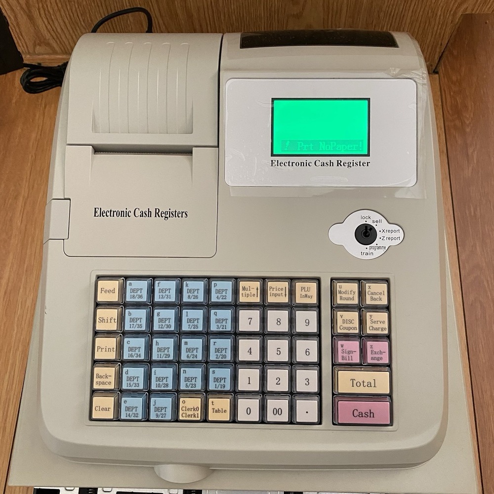 NEW Electronic Cash Register 48 Keys Cash Management System with Thermal Printer - Picture 2 of 8